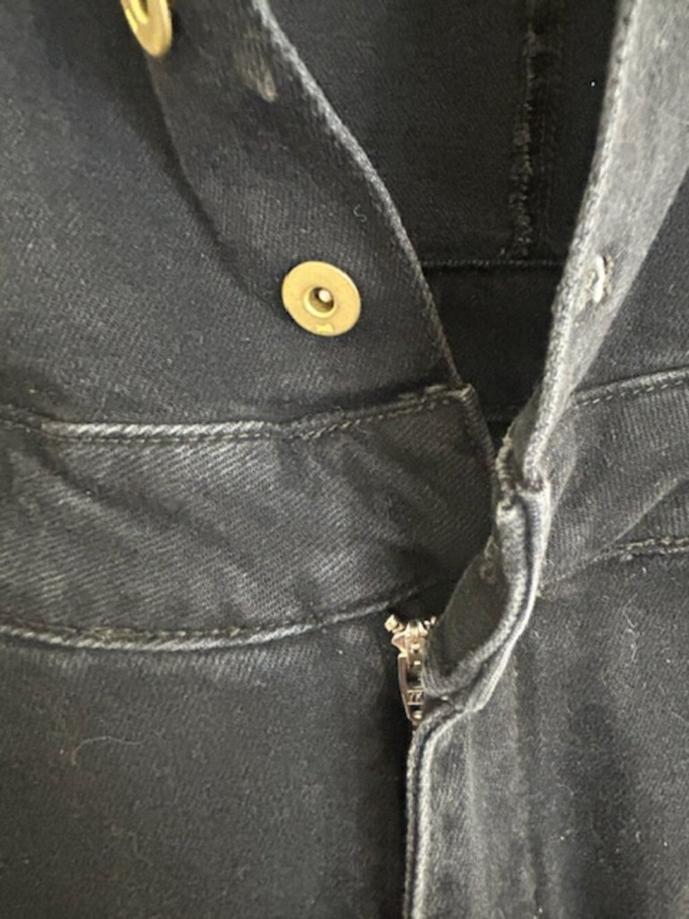 Anthropologie x Pilcro Rich Black Denim Button Down Fitted V Neck Jumpsuit NWT - Picture 9 of 16